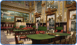 Interior of Monte Carlo Casino in Monaco, Europe