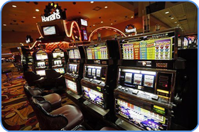 Slots machines at traditional casino