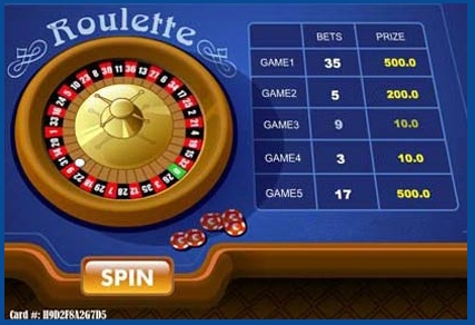 Example of the winning situation at Roulette scratch card game.