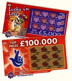 UK National Lottery Traditional Paper Scratch Cards