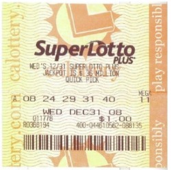 California Super Lotto ticket