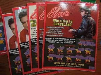 Elvis Presley Graceland printed scratch card