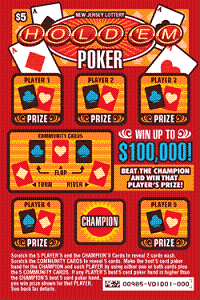New Jersey Lottery HOLD'EM POKER scratch card game
